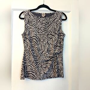 Anne Klein Subtle Animal Print Sleeveless Top, Sz. MEDIUM